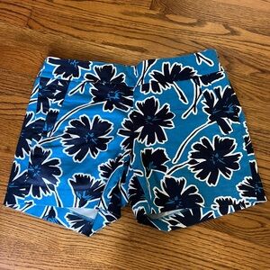 J. CREW floral shorts royal blue navy white graphic